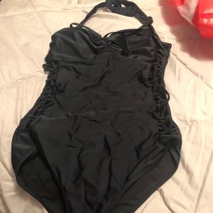 Black one piece bathing suit